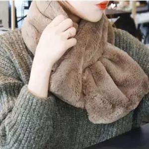 마니포근 색 개 숏 목도리 쁘띠 워머 여자 데일리 방한 털 고리