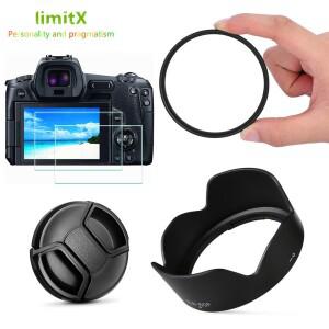 UV 필터 총검 렌즈 후드 캡  EOS R7 R10 M50 II의 Canon RF-S 18-150mm STM 유리 화면 보호기 2개