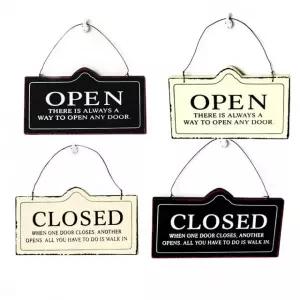 2타입 우드 오픈걸이 빈티지 오픈클로즈 가게오픈 오픈 팻말 클로즈 안내판