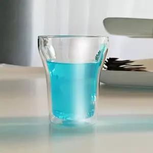 (로하티)빈스 이중 유리컵(200ml) 디자인 유리물 음료 다용도 내열 유리잔