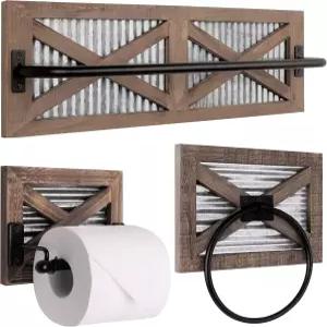 가을 골목 농가 화장지 홀더 욕실용 수건 링 농가용 수건걸이 세트 3PCS 욕실 장식 악세사리용 벽걸이