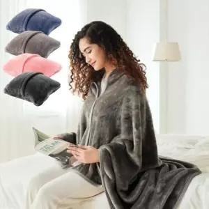 포근한 극세사 입는 무릎 담요 똑딱이 쿠션 캠핑 차박 (WFKAIRE)