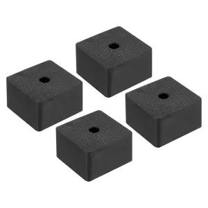 파티킬 고무 방진 패드 구멍이 1.97인치 x 1.2인치인 4개의 사각 진동 차단 매트 HVAC 에어컨 에어컨용