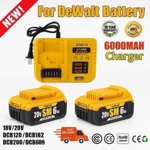 20V MAX 18V 리튬배터리 교체용 Dewalt DCB182 DCB186 DCB200 DCB205 호환 무선 공구 DCF850 DCD796