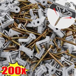 석고보드 앵커 볼트 키트 플라스틱  벽 플러그 자체 드릴링 확장 나사 석고 보드 하드웨어 패스너