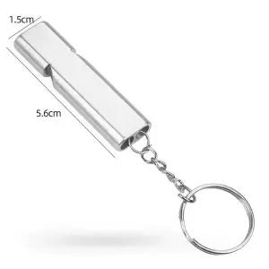 사각 호신용 호루라기 휘슬 키링 실버 (WFKA0OF)