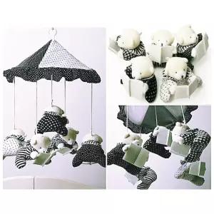 오르골 흑백모빌 책읽는 곰돌이 신생아모빌 W601AEE