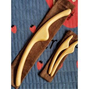 히노키 마사지스틱 얼굴 우드 1 구아샤 어깨 면조각 가루 부 나무 향나무 면조