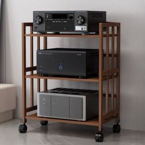 오디오 이동식 턴테이블 튼튼한 앵글 브레이크나사 수납장 분리형 3층 모던 장식장