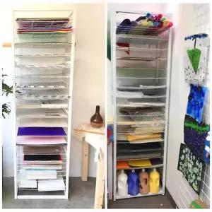 도화지 보관함 스케치북 그림 공예 재료 보관 랙 원단