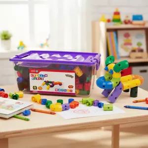 프리미엄 블럭 컬러 파이프 블록 조립 끼우기 입체모형 블록놀이 PB10005 330pcs