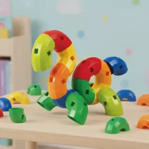 베이직블럭 컬러 블럭 곡선 파이프 입체모형 끼우기 만들기 조립 BB3313 112pcs