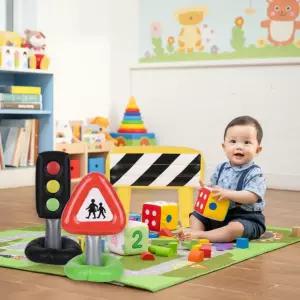 에어 교통표지판 8종세트 안전교육 도로 교통놀이 신호등 표시판 에어간판 학습용 교통안전