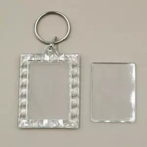 직사각형 아크릴 레이스 열쇠고리 액자