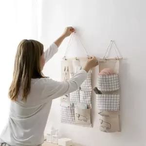 패브릭 벽걸이수납포켓 소품수납함 3칸7칸 빈티지포켓 W9AACE2