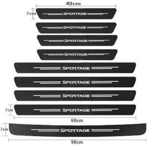 Kia Sportage 3 4 QL 카본 자동차 도어 씰 프로텍터 보호 트렁크 범퍼 페달 스크래치 방지 방수 데칼 스티