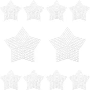호르디온 10개 7개 카운트 3인치 메쉬 플라스틱 캔버스 스타 시트 자수용 빈 바늘 포인트 DIY용 화이트