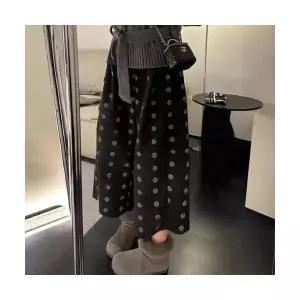 여성 러블리 바지 9부 빈티지 트위드 모직 캐주얼 도톰 8~ 와이드 다올4