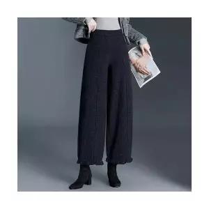 여성 러블리 바지 9부 꽃빵 겨울 슬림핏 와이드 모직 블루머 다올4