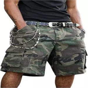 WDIRARA 남성 카모 데님 카고 반바지 헐렁한 버뮤다 스트리트웨어