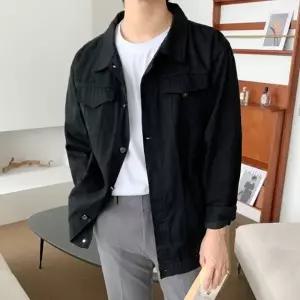 남성 데님 트러커 재킷 간절기 오버핏 청자켓 블랙 루즈핏 봄 가을 아우터