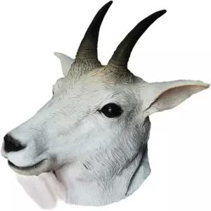 HENGYUTOYMASK 고무 염소 영양 동물 머리 마스크 라텍스 양 할로윈 멋진 드레스 업 카니발 파티