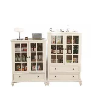 빈티지 원목 그릇장 홈카페장 접시장 엔틱 주방수납 컵 홈카페 수납 진열장 장식장 미니