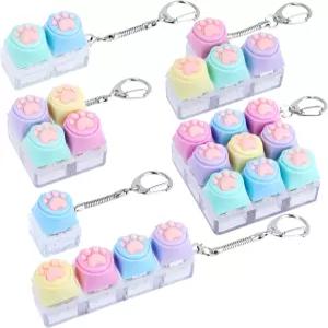 THLUSDY 6PCS 키보드 피젯 장난감 귀여운 열쇠고리 클리커 성인 청소년을 위한 일 공부 여행 이상적인