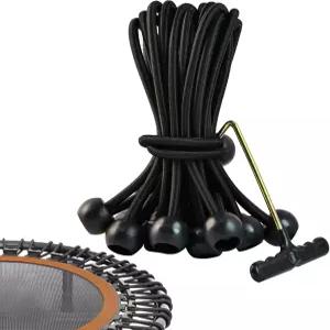 공이 달린 20개의 PCS 헤비 듀티 트램펄린 번지 코드 - 피트니스 트램펄린을 위한 6.3인치 교체용 탄성