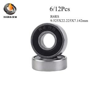 6/12Pcs R6 2RS 베어링 깊은 홈 볼 R6RS 9.525x22.225x7.14 인치 소형