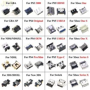 [호환품]PS3 PS4 Pro Xbox One 시리즈 S X USB2.0/3.0 P5 스위치용 Type-C 전원 잭 소켓 커넥터용 HDMI 호