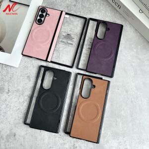 [호환품]삼성 호환 갤럭시 호환 Z 폴드 7 6 5 4 3 스프링 힌지 보호 커버용 비즈니스 내장 스크린 가죽 케