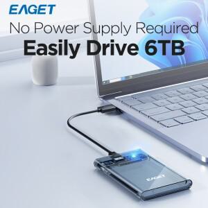 Eaget 5Gbps 2.5인치 외장 하드 드라이브 박스 SATA to USB C 3.2 Gen 1 HD 인클로저 PC용 케이스 E16