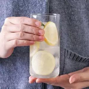 베이직 원형 내열강화 유리컵 450ml 투명 물잔 음료잔 유리컵 예쁜유리잔