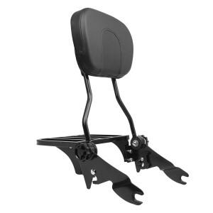 바이크 오토바이 블랙 조절식 시시 바 등받이 할리 투어링 CVO 일렉트라 스트리트 글라이드 로드 킹 2009-2