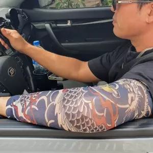 문신토시 운전 라이딩 용모양 타투 팔토시 1p 문신토시 문신팔토시