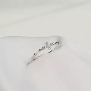 데일리 조절 십자가 사이즈 실버 큐빅 묵주반지 십자 (WFKB5TI)