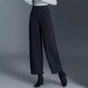 모직 겨울 슬림핏 와이드 블루머 꽃빵바지 여자바지 9부 원템4