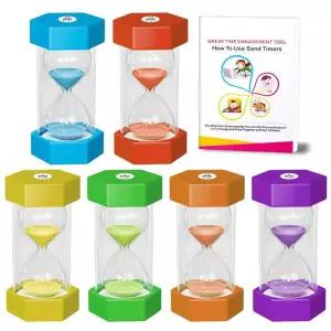 모래시계 육각 타이머 안전 충격 방지 마카롱 1-60 분 5 10 15 30 4560