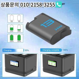 GoPro Hero 13용 2280mAh Enduro 배터리 3채널 고속 충전기 블랙 액세서리