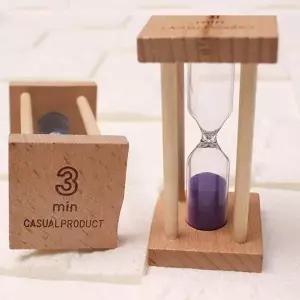 설렘하우스 사각 원형 1분 3분 원목 모래시계 (KYR-W9A74CD)