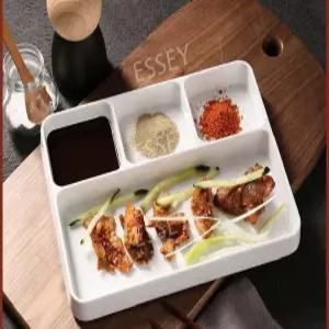 멜라민 사각 식기 업소용 양꼬치 앞접시 3구