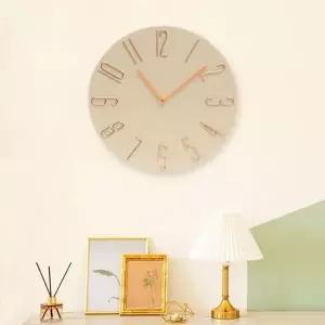북유럽 무소음 벽시계 아이보리 원형 가정용벽시계 (KYR-WC2E75E)
