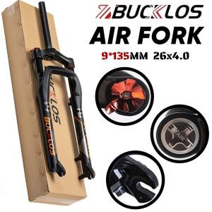 BUCKLOS 에어 서스펜션 포크 팻 바이크 여행용 수동 잠금 자전거 비치 사이클링 부품 9mm QR 26X4.0 120mm