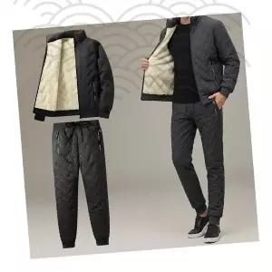 남녀공용 양털패딩 상하세트 두툼한 겨울 보온 기모 집업 조거팬츠 방한 홈웨어 실내복