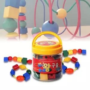 실꿰기놀이 구슬꿰기놀이 블록모형 블럭장난감 유아 교구 비즈 촉감놀이 아기블럭
