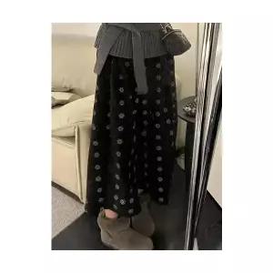 뚜에스틸로 여성 9부 바지 빈티지 트위드 모직 캐주얼 가을 겨울 도톰한 와이드 ADOR4