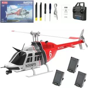 레트로포 RC ERA C138 1/30 스케일 206 헬리콥터 고도 유지 및 광학 흐름 위치 지정이 가능한 2.4G 6CH