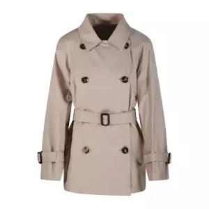 더큐브 더블브레스트 벨티드 숏 트렌치 코트 2619021114600 013