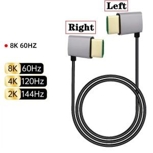 50cm 1m 8K 2.1 버전 HDMI 남성-남성 듀얼 벤드 컴퓨터 TV 디스플레이 화면 프로젝터 HD 데이터 어댑터 케